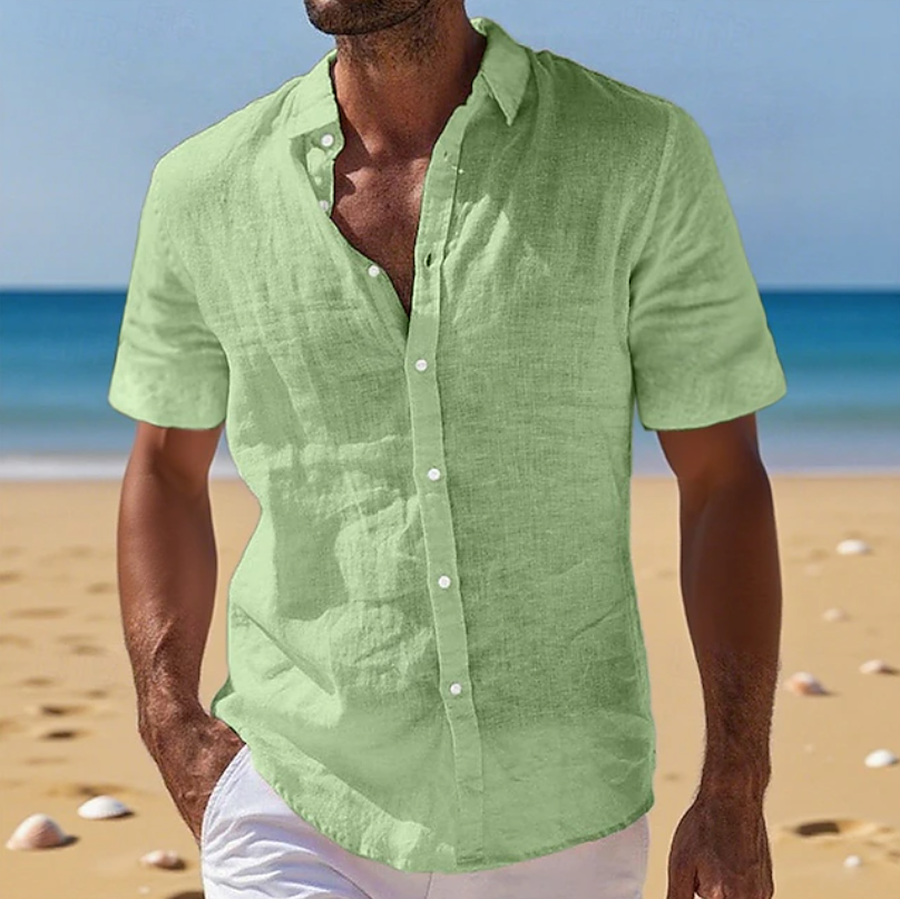Nivaldo N - Camisa Masculina Manga Curta Solta