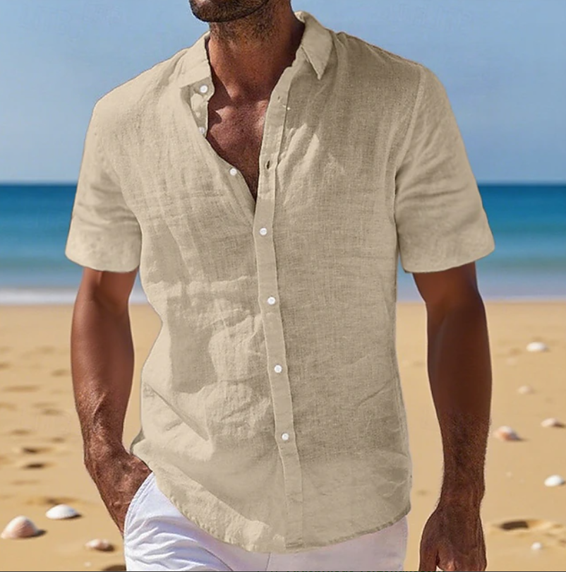 Nivaldo N - Camisa Masculina Manga Curta Solta