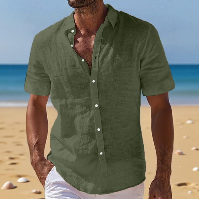Nivaldo N - Camisa Masculina Manga Curta Solta