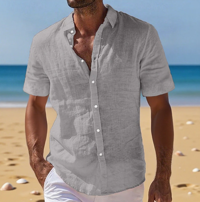Nivaldo N - Camisa Masculina Manga Curta Solta
