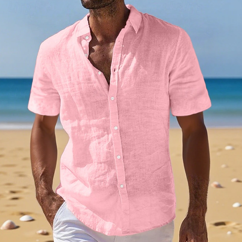 Nivaldo N - Camisa Masculina Manga Curta Solta