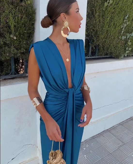 Helena - Vestido Plissado Elegante
