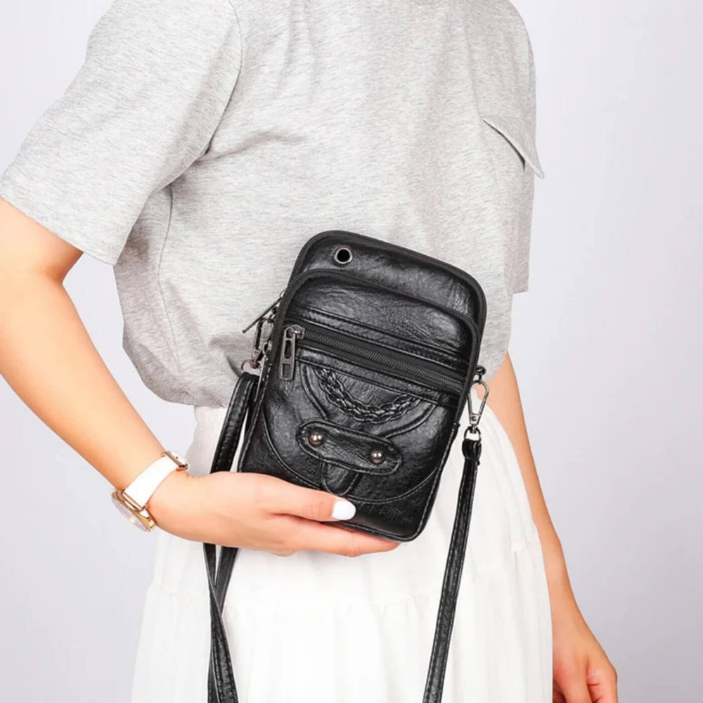 Milena - Bolsa Transversal Vertical com Detalhe Trançado