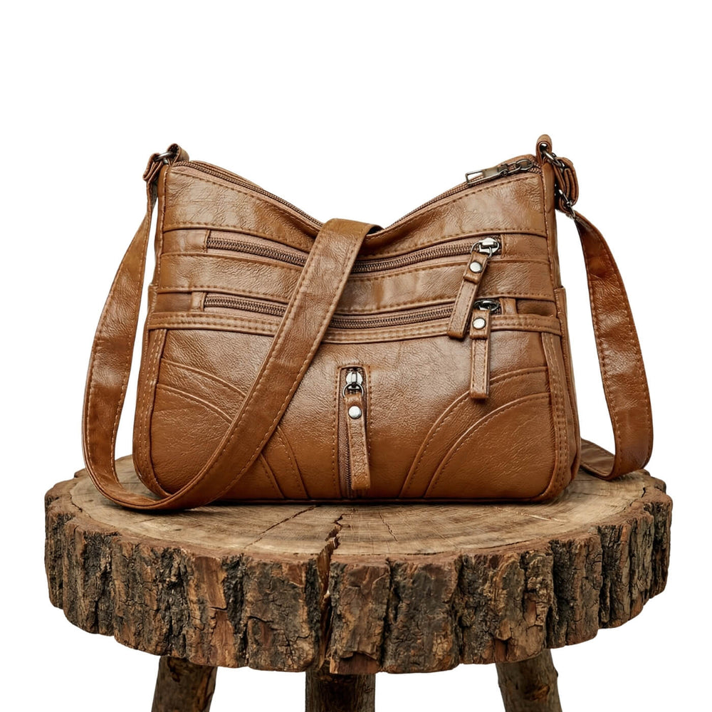 Nicole - Bolsa Transversal com Bolsos de Zíper Frontais