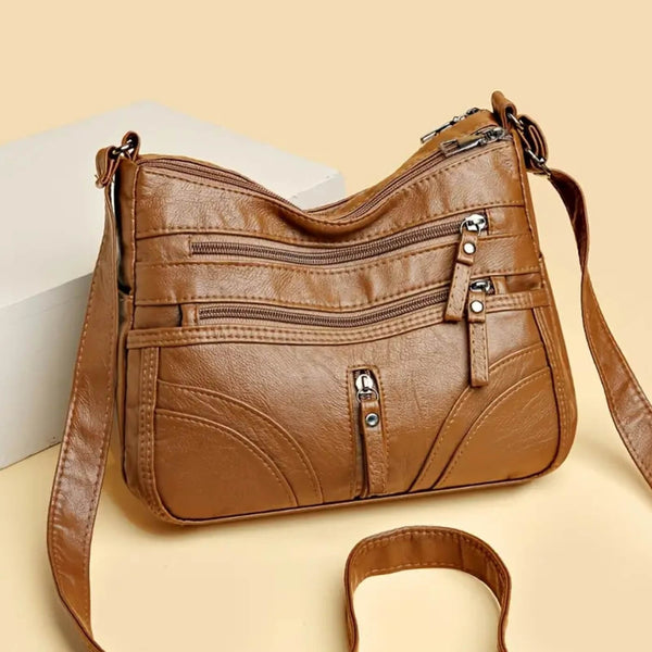 Nicole - Bolsa Transversal com Bolsos de Zíper Frontais