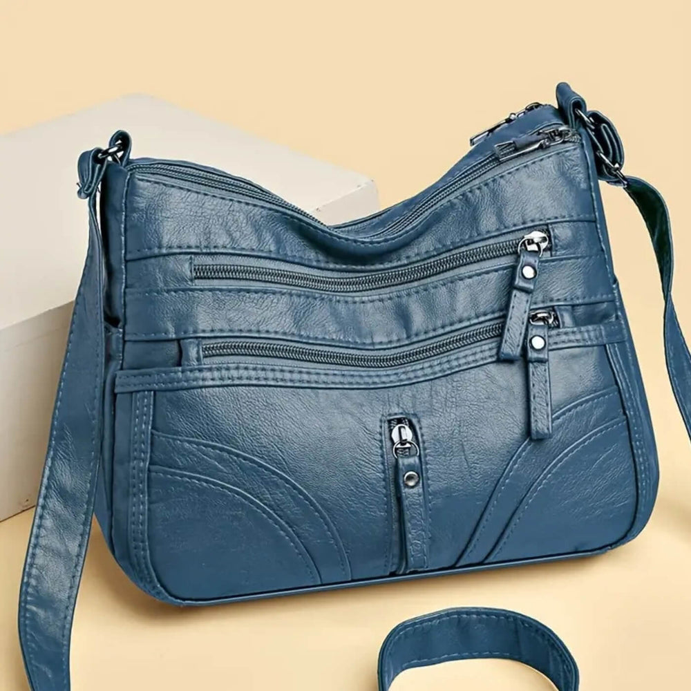 Nicole - Bolsa Transversal com Bolsos de Zíper Frontais