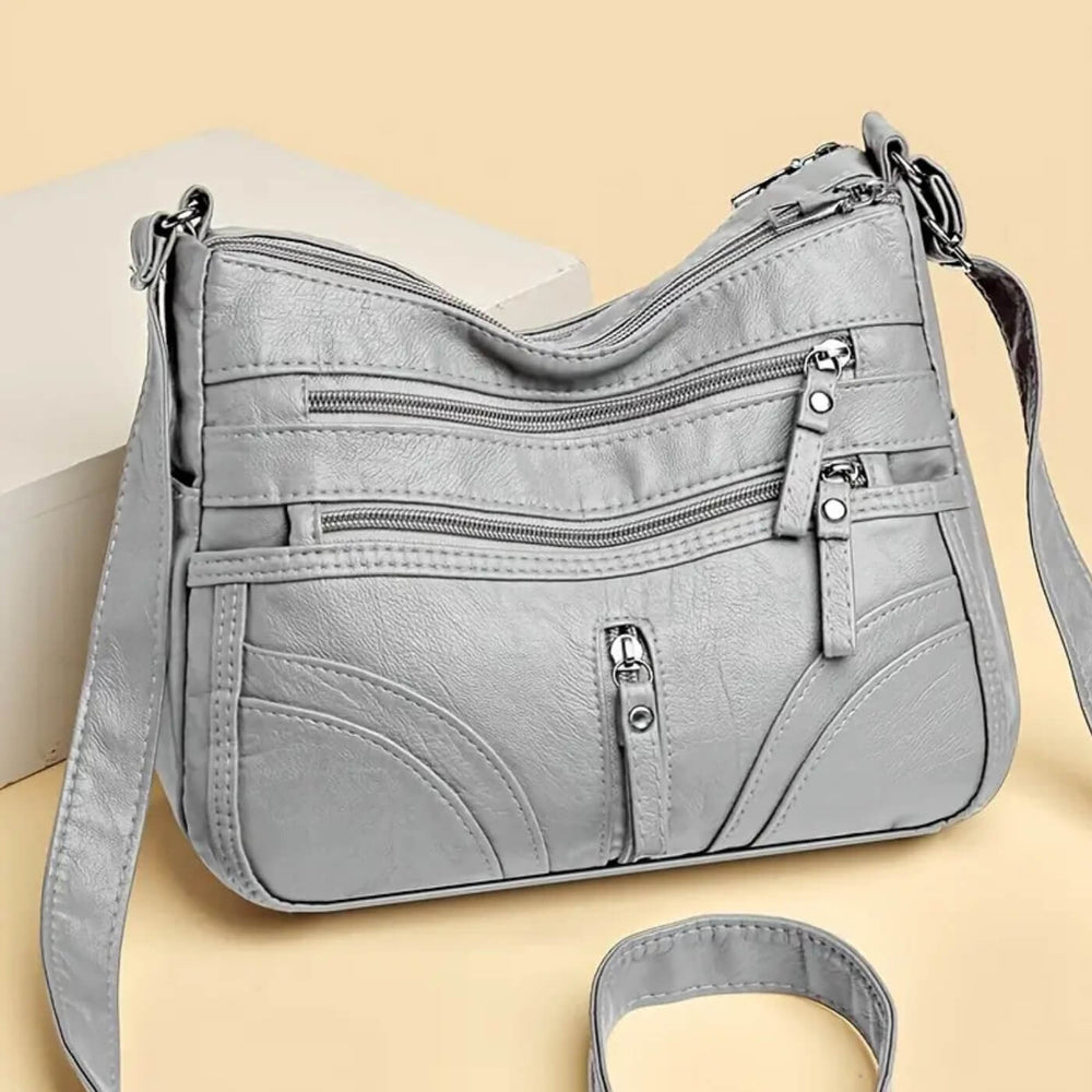 Nicole - Bolsa Transversal com Bolsos de Zíper Frontais