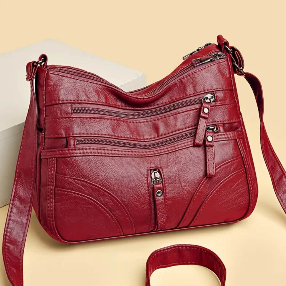 Nicole - Bolsa Transversal com Bolsos de Zíper Frontais