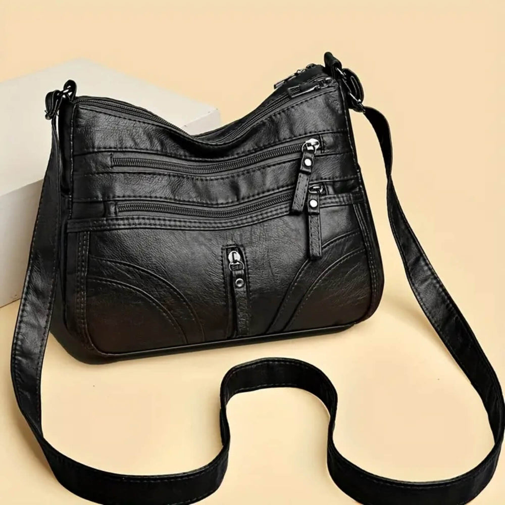 Nicole - Bolsa Transversal com Bolsos de Zíper Frontais
