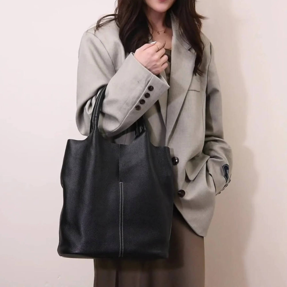 Taís - Bolsa Tote Alta com Pesponto Vertical