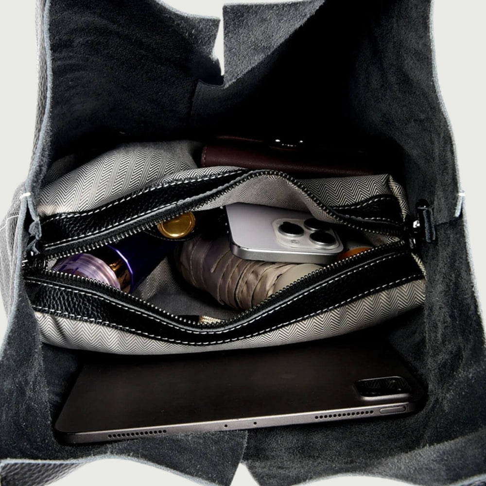 Taís - Bolsa Tote Alta com Pesponto Vertical