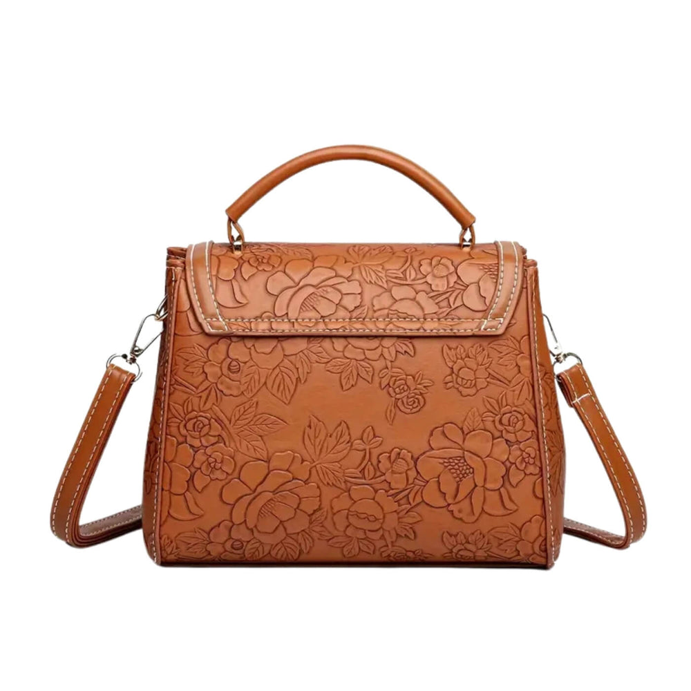Melissa - Bolsa de Mão com Aba e Relevo Floral
