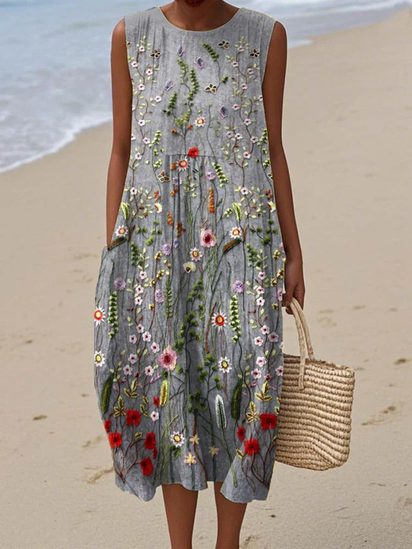 Cara - Vestido Midi Flores do Campo