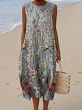 Cara - Vestido Midi Flores do Campo