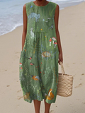 Hope - Vestido Midi Estampa Folhagem