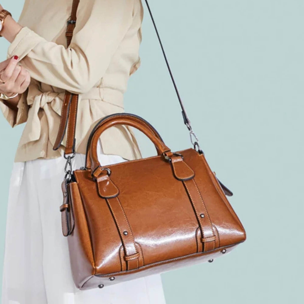 Micaela - Bolsa de Mão Estilo Baú com Alça Removível