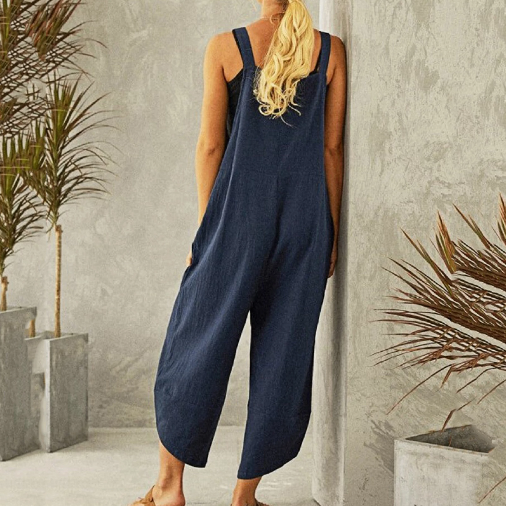 Regilene - Macacão Feminino Sem Manga Pantalona
