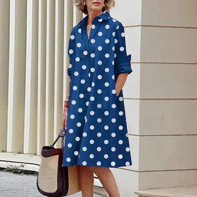 Addison - Vestido Chemise Trapézio De Manga Dobrada