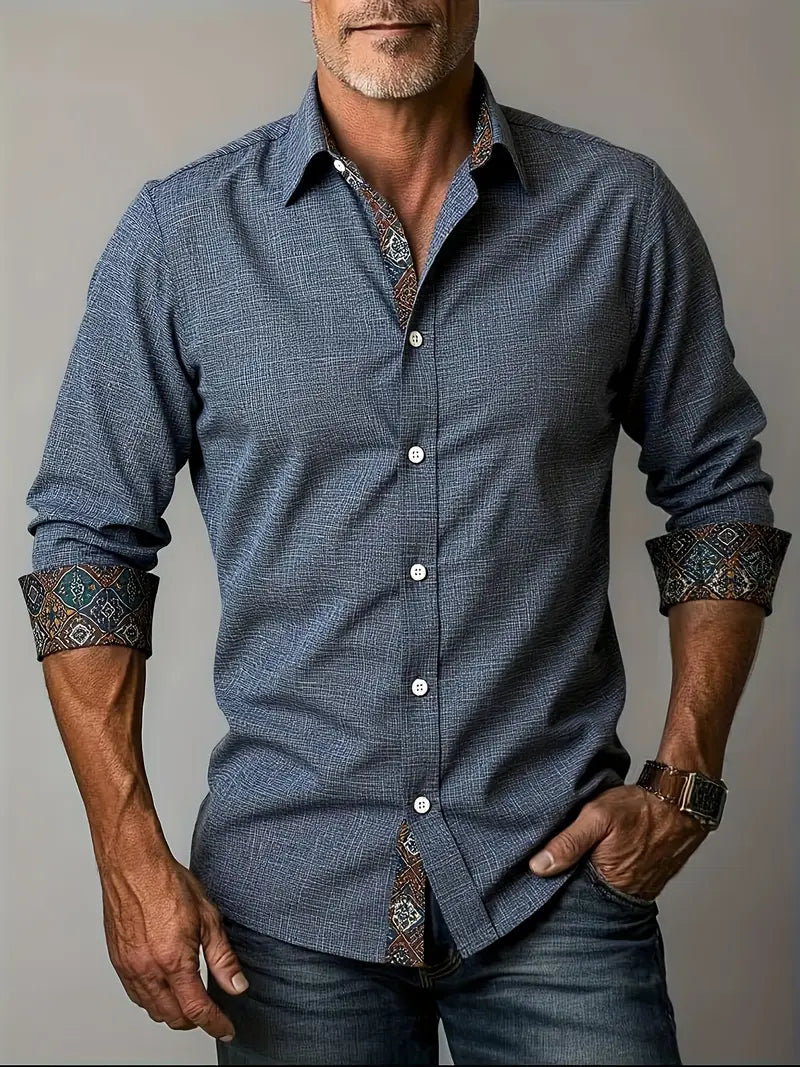 Ivanor - Camisa Masculina com Botões Alfaiataria