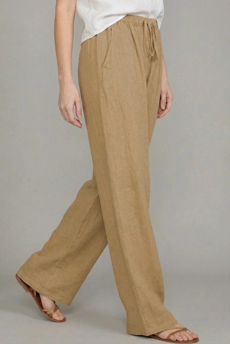 Zulmira - Calça Pantalona com Cordão Leve