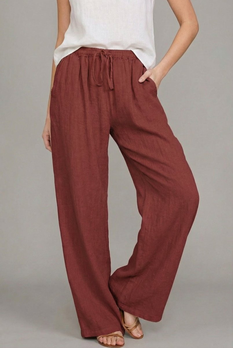 Zulmira - Calça Pantalona com Cordão Leve