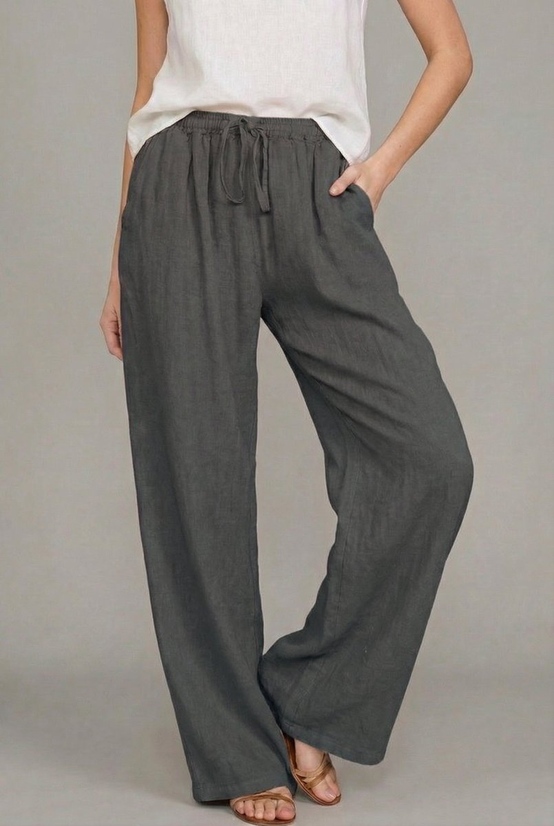 Zulmira - Calça Pantalona com Cordão Leve
