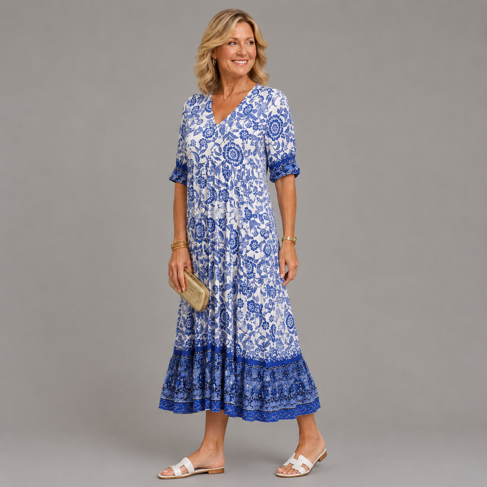 Keisha - Vestido Floral com Decote V