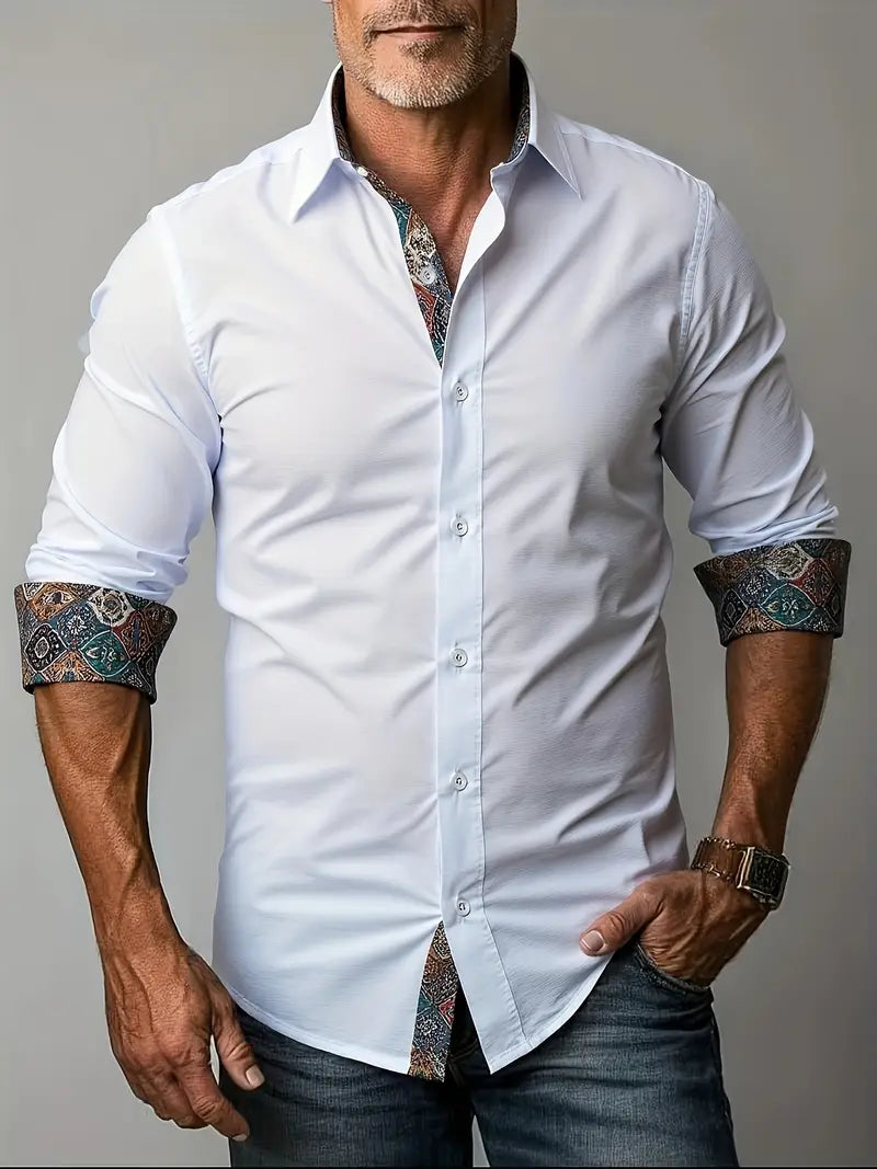 Ivanor - Camisa Masculina com Botões Alfaiataria