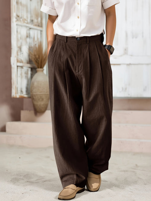 Cristóvão - Calça de Linho Masculina Alfaiataria Solta