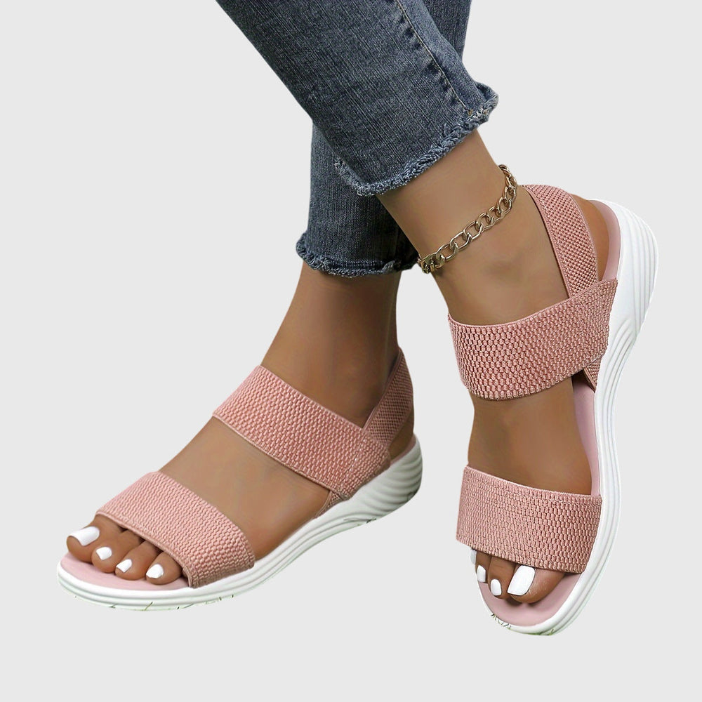 Emila - Sandália Flatform com Faixas Elásticas e Tira Traseira