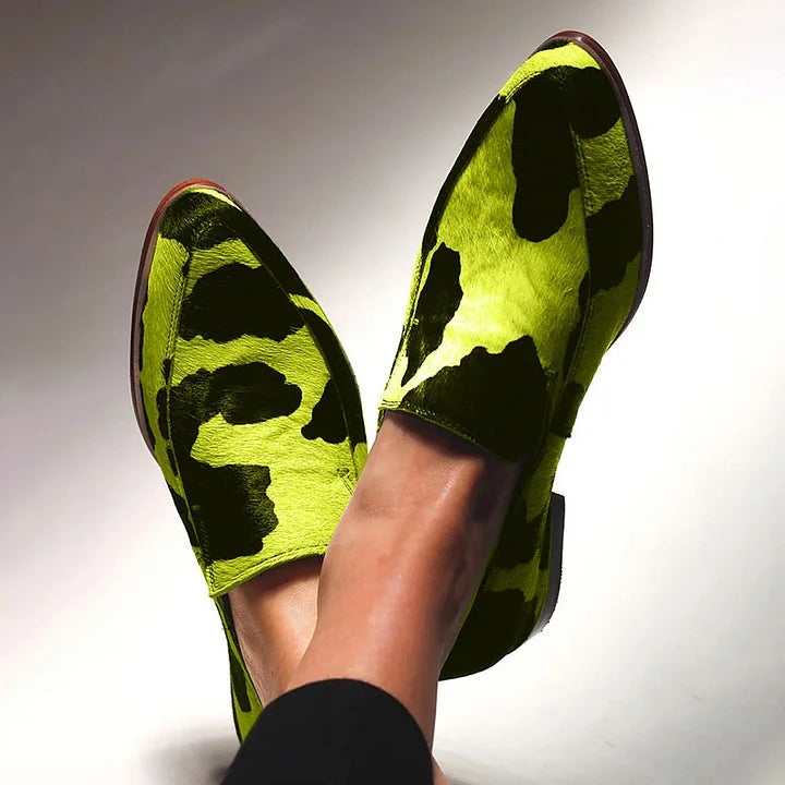 Ivy - Sapato Slip-On de Gáspea Alta com Estampa Animal