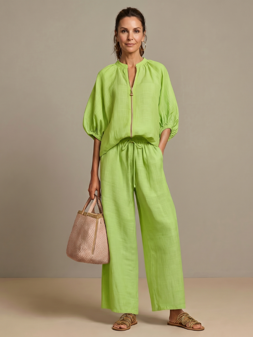 Joelita - Conjunto Feminino Pantalona com Zíper