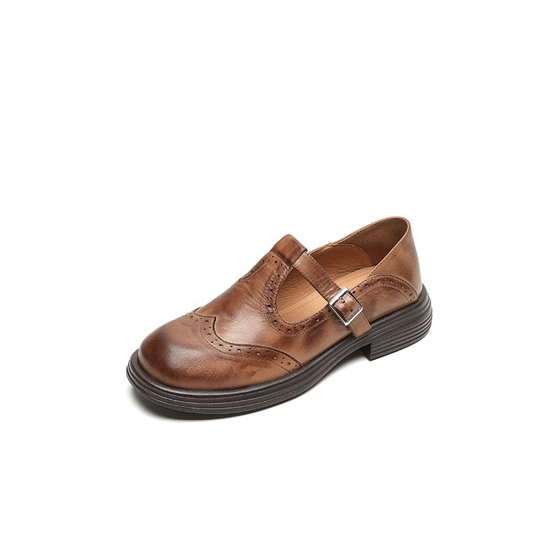 Verda - Sapato Boneca com Picotes e Fivela Lateral