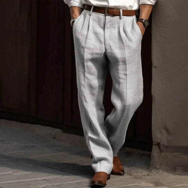 Zacarias - Calça de Linho Masculina Clássica Casual