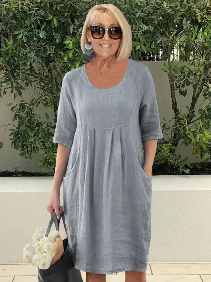 Áurea - Vestido Midi Solto Leve