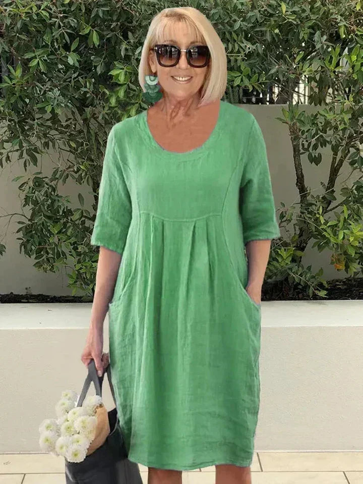 Áurea - Vestido Midi Solto Leve