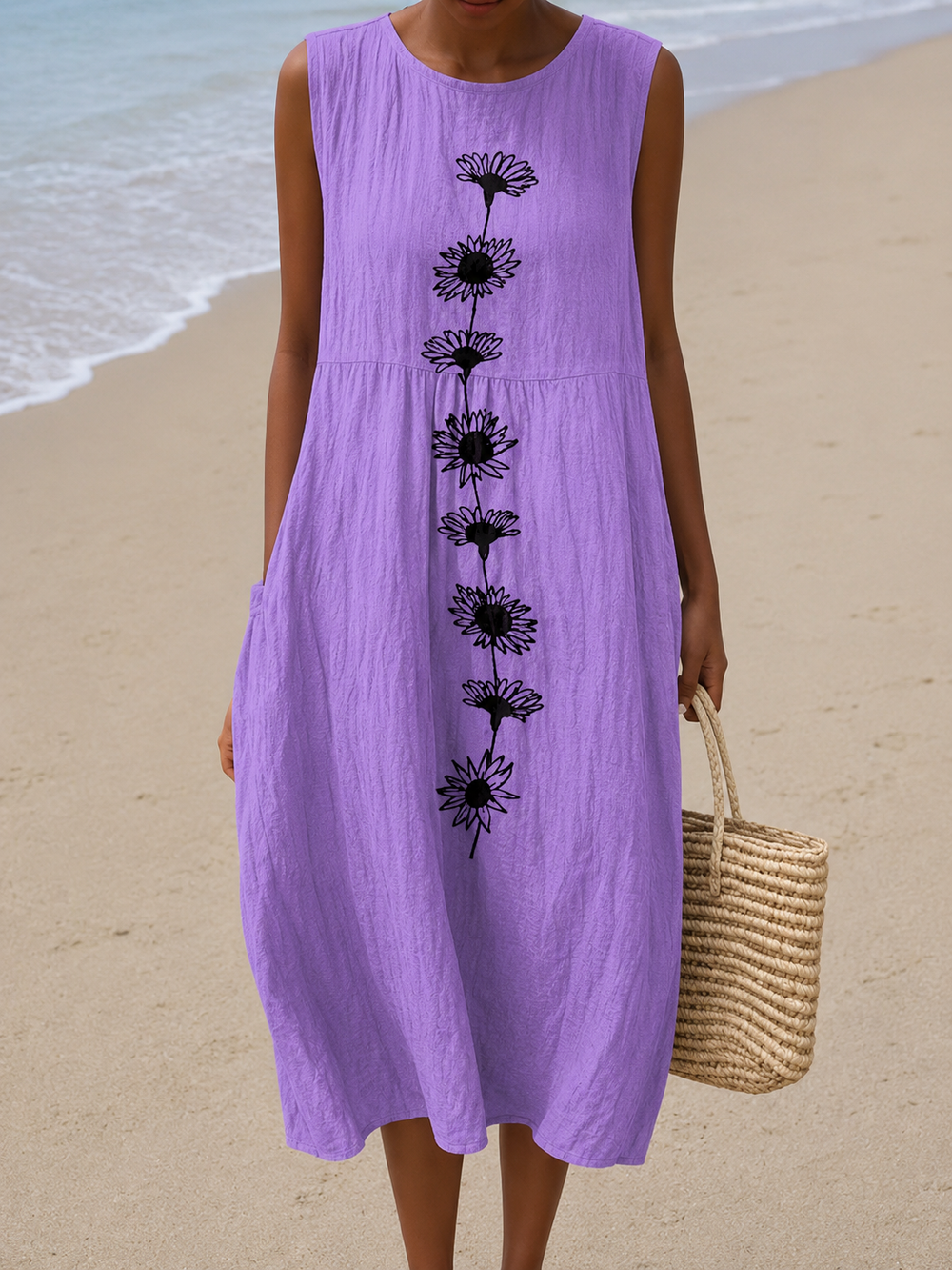 Emma - Vestido Midi Floral Violeta