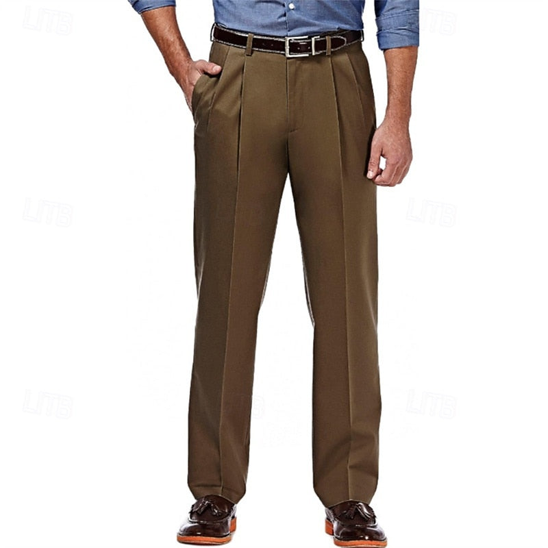 Damásio - Calça de Linho Masculina Plissada