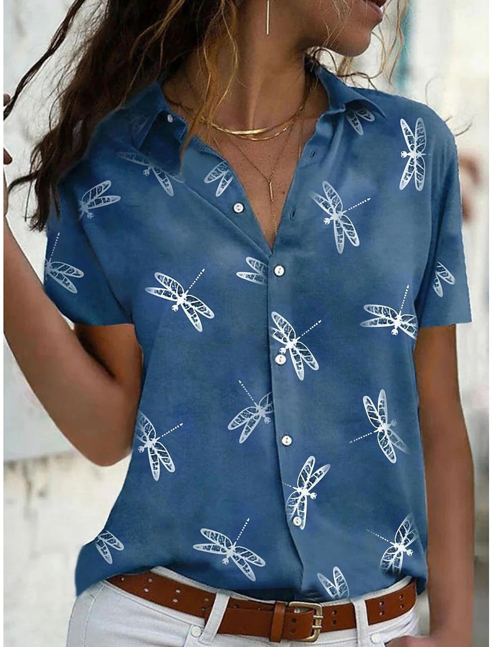 Wilza - Camisa Feminina Manga Curta