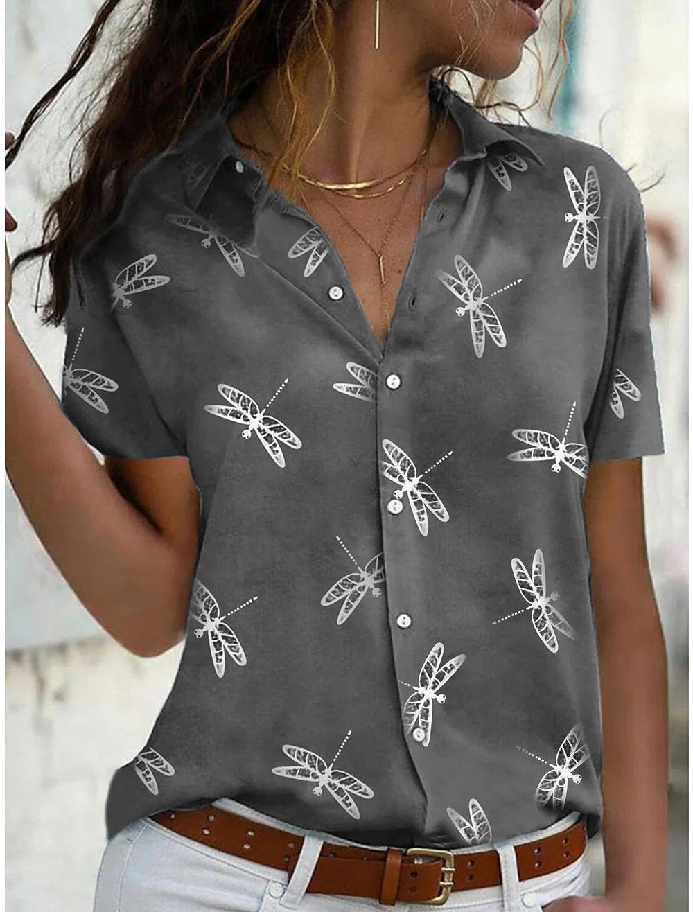 Wilza - Camisa Feminina Manga Curta