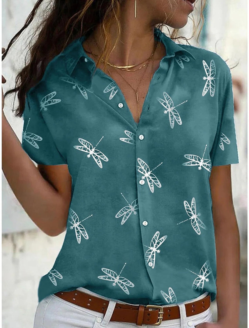 Wilza - Camisa Feminina Manga Curta