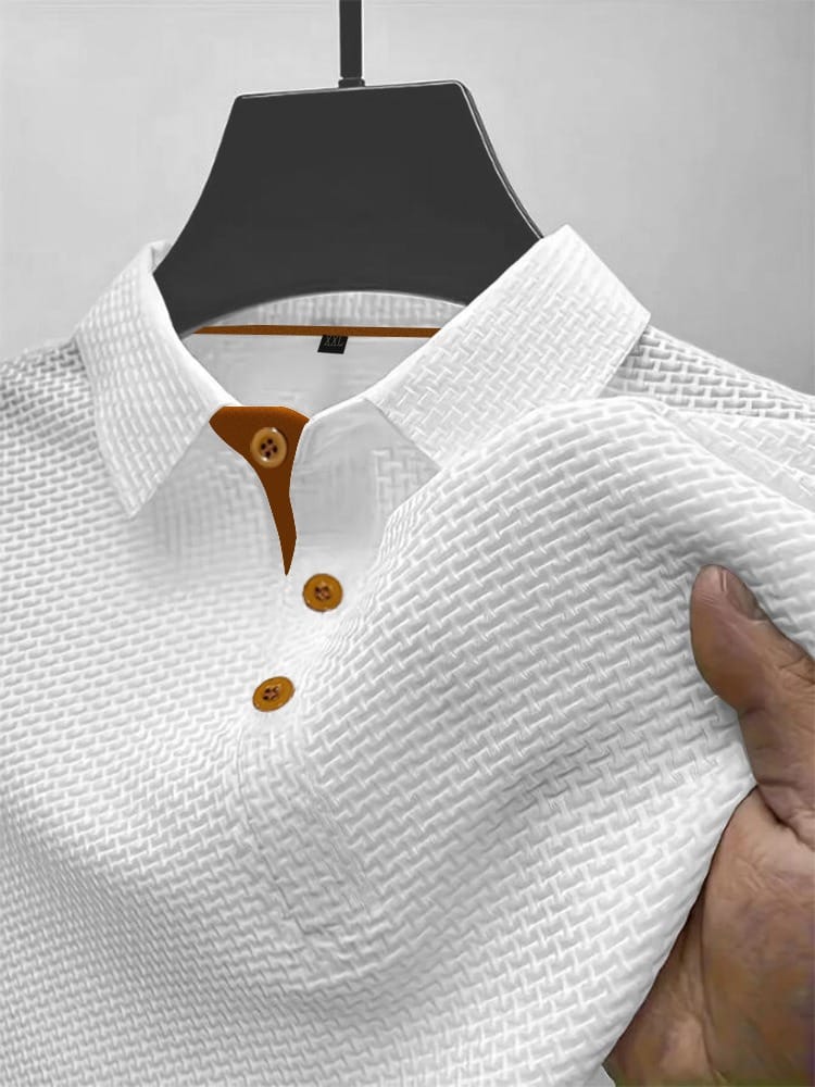 Floriano - Camisa Polo Masculina Texturizada Refinada Leve