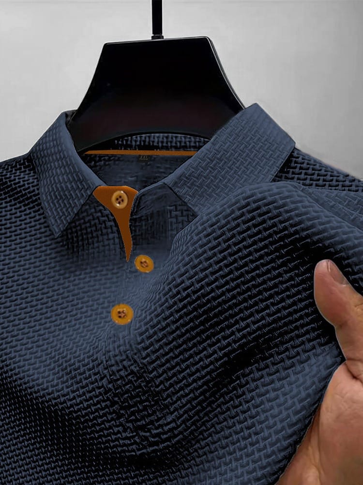 Floriano - Camisa Polo Masculina Texturizada Refinada Leve