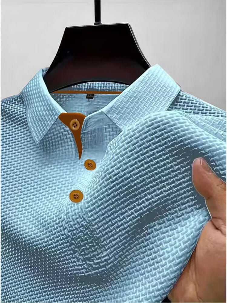 Floriano - Camisa Polo Masculina Texturizada Refinada Leve