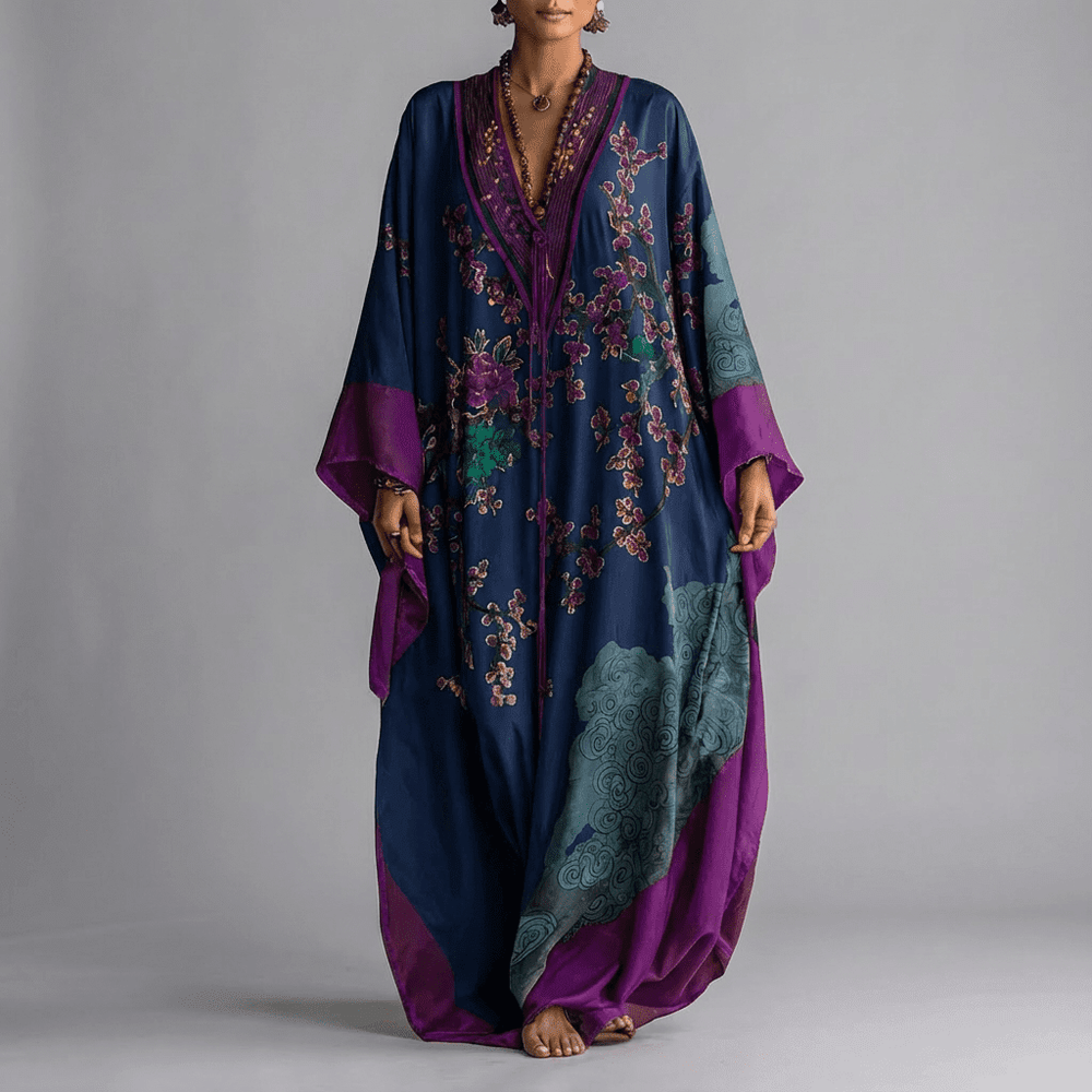 Plácida - Vestido Longo Manga Morcego