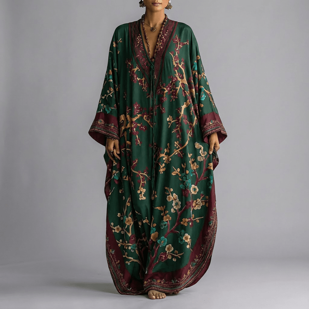 Plácida - Vestido Longo Manga Morcego