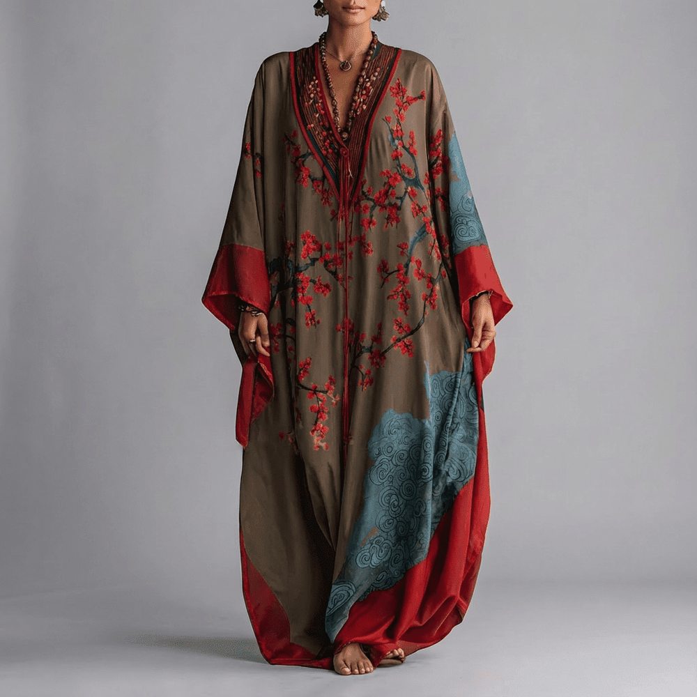 Plácida - Vestido Longo Manga Morcego
