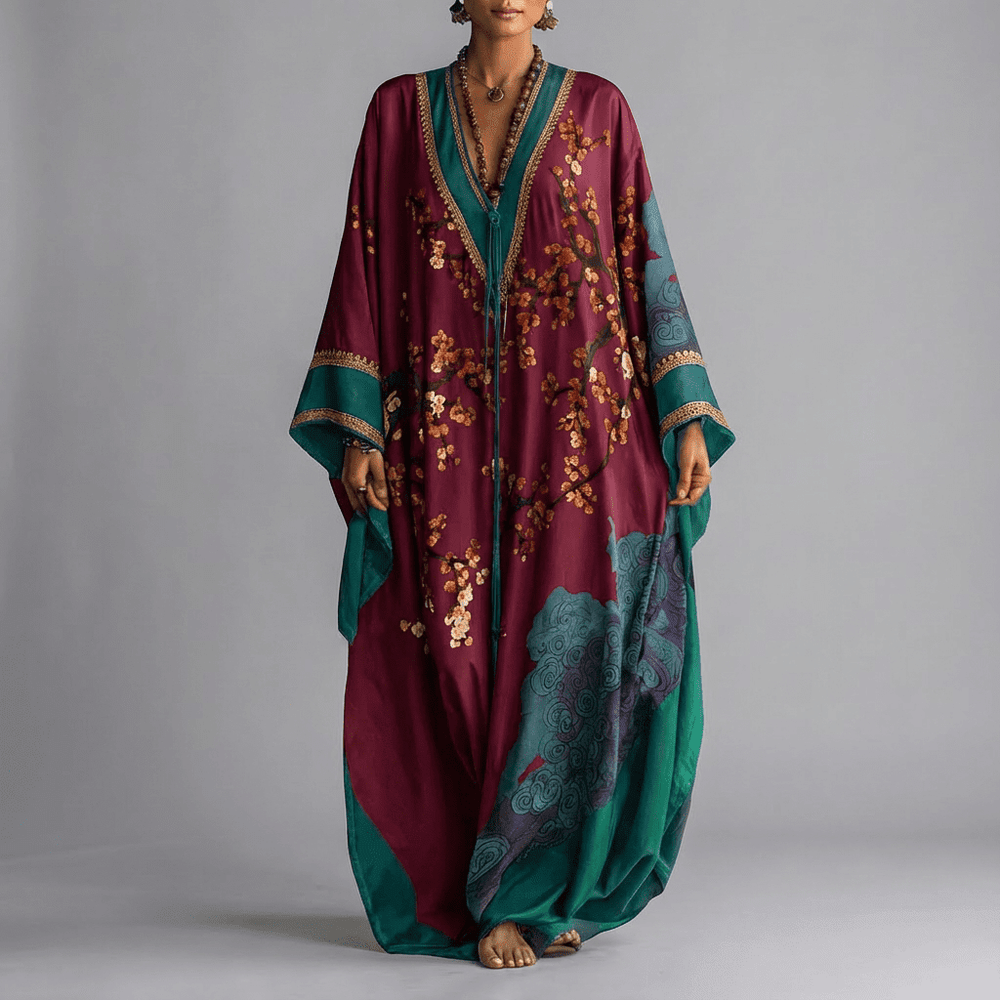 Plácida - Vestido Longo Manga Morcego