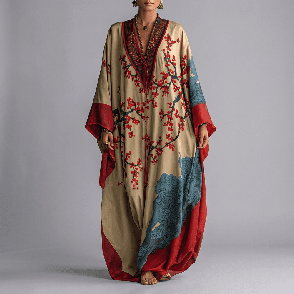 Plácida - Vestido Longo Manga Morcego