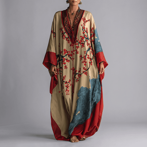 Plácida - Vestido Longo Manga Morcego